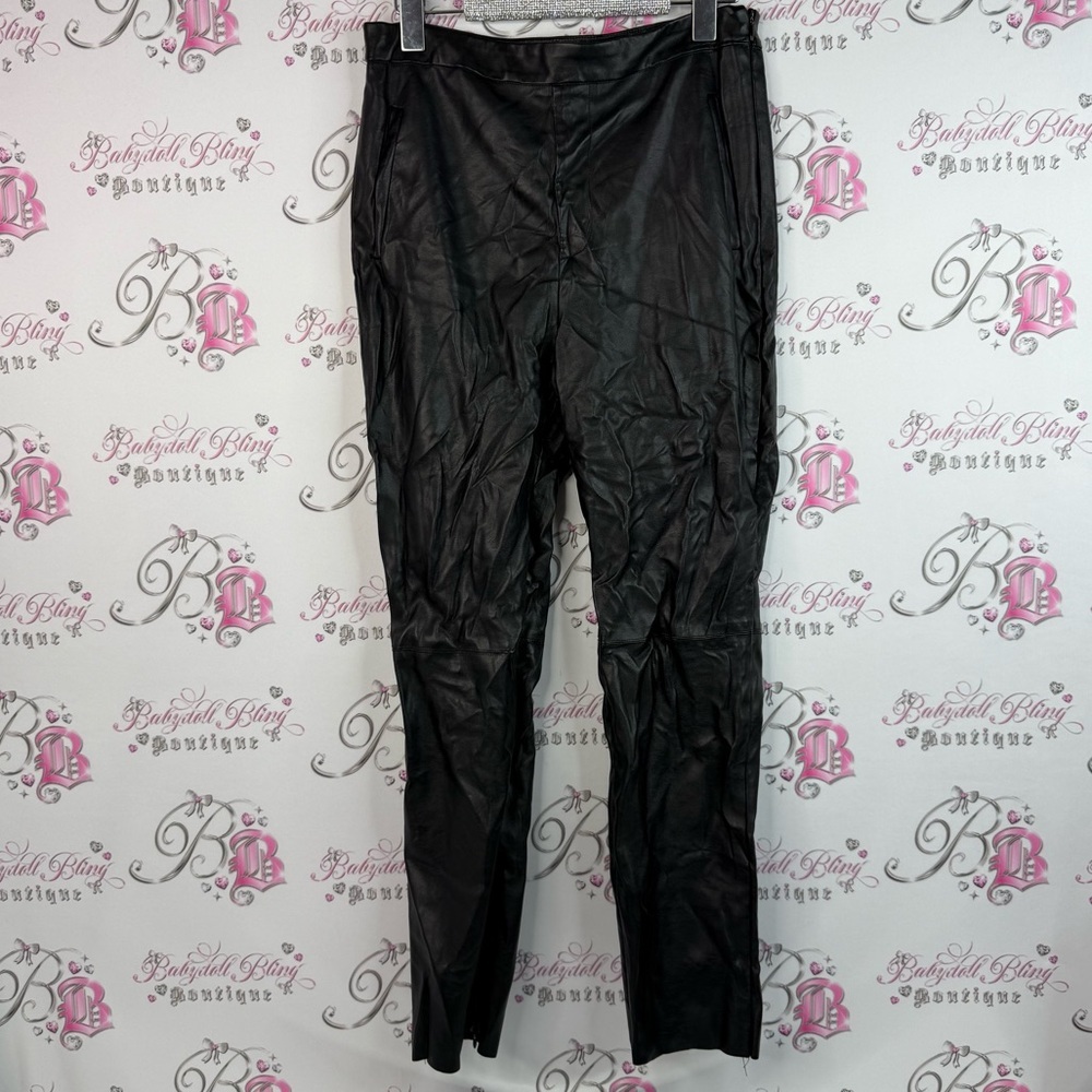 Lulu's pants faux leather look shiny faux leather Black Pants bottoms